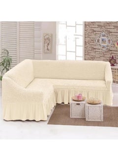 Five Seater Stretchable Sofa Cover Cream 2.5 - 4meter - v1589286338/N32647990A_1