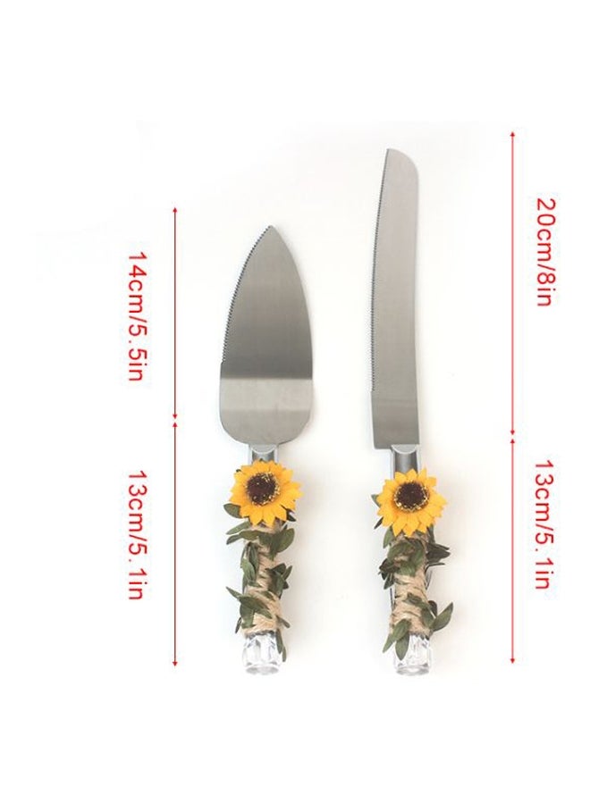 2-Piece Stainless Steel Wedding Cake Knife And Server Set Silver  - Image 4