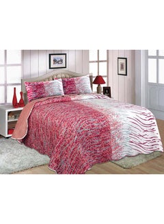 Rahalife 3-Piece Velvet Embossed Bedspread/Quilt Set, Colour Waves polyester Multicolour King 