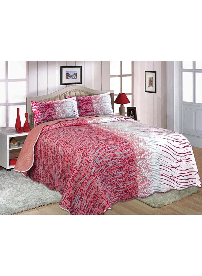 Rahalife - 3-Piece Velvet Embossed Bedspread/Quilt Set, Colour Waves polyester Multicolour King - Image 1