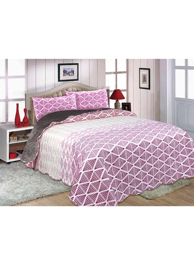 Rahalife - 3-Piece Embossed Bedspread Set polyester Multicolour King - Image 1