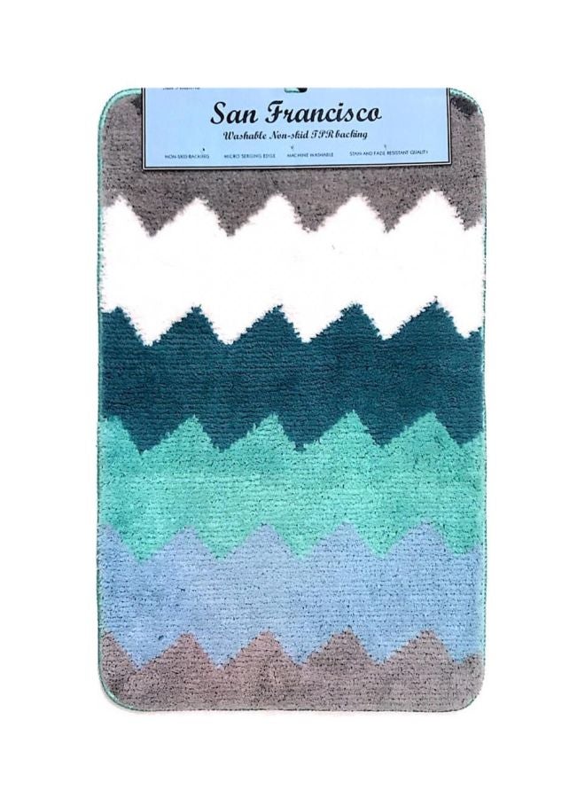San Francisco Non-Skid Bath Mat Blue/Green/White 50x80cm