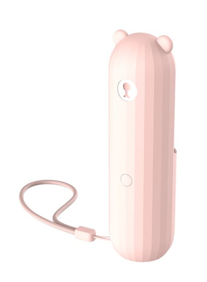 ماركة غير محددة مروحة كهربائية صغيرة محمولة باليد قابلة للشحن بمنفذ USB على شكل دب وردي 