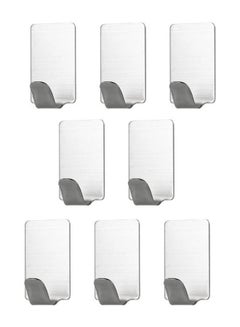 Generic 8-Piece Adhesive Wall Hook Set Silver  - Image 1