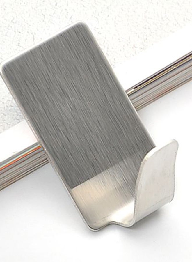8-Piece Adhesive Wall Hook Set Silver  - Image 2
