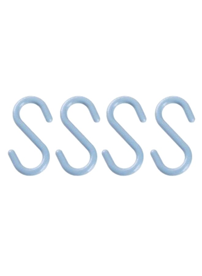 طقم خطاطيف بدون مسامير على شكل حرف S مكون من 4 قطع أزرق  - Image 1