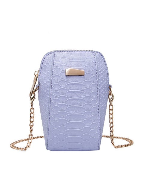 PU Zipper All Match Mobile Phone Crossbody Bag Blue