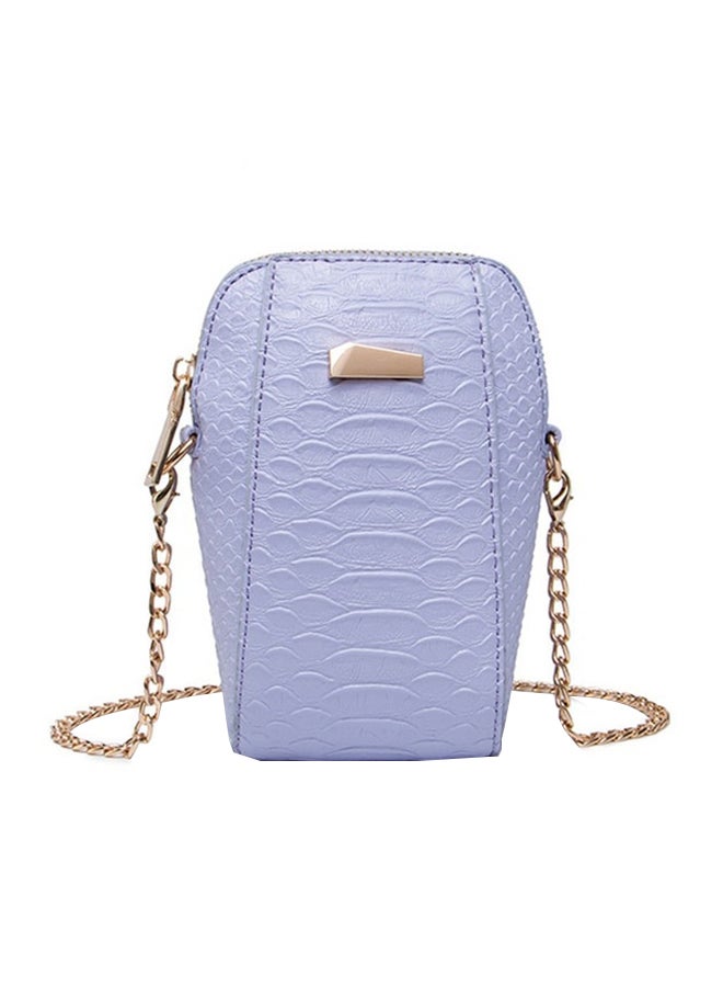 Generic - PU Zipper All Match Mobile Phone Crossbody Bag Blue - Image 1
