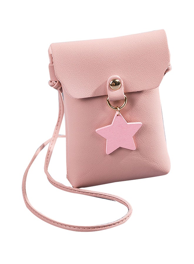 Pentagram Pendant Mobile Phone Crossbody Bag Pink