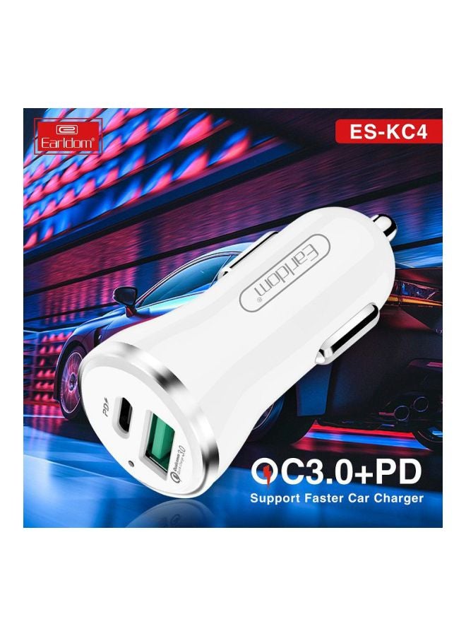 Earldom USB Car Charger White - Image 3