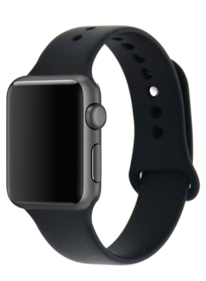 ميغو سوار بديل لساعة أبل سلسلة 1/2/3 أسود/فضي - Image 2