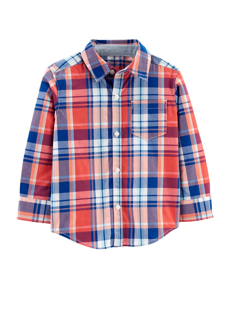 carter's Poplin Button-Front Shirt Plaid - Image 1