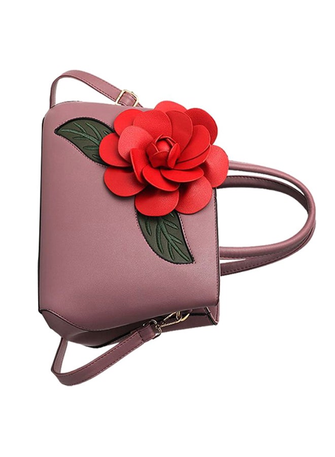 Elegant Flower Design Shoulder Bag Purple/Green/Pink  - Image 2