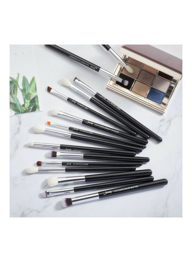 Jessup 15-Piece Professional Makeup Brush Set Black/Silver/White  - Image 3