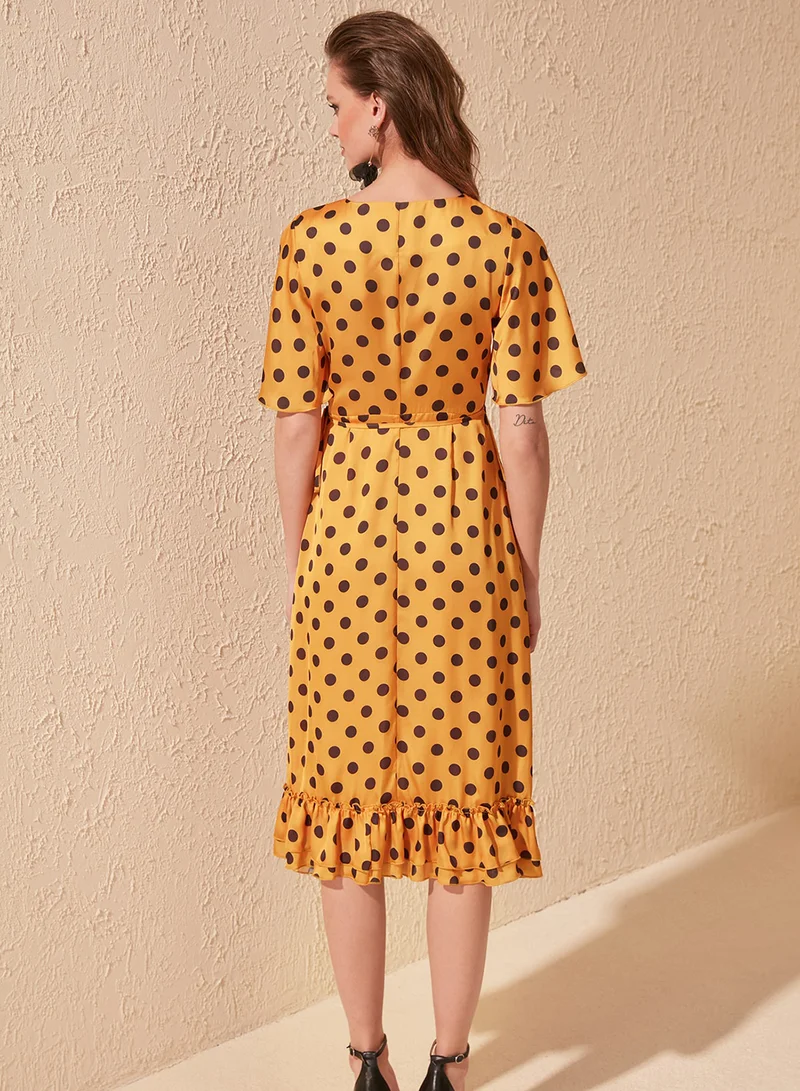 trendyol Polka Dot Wrap Dress