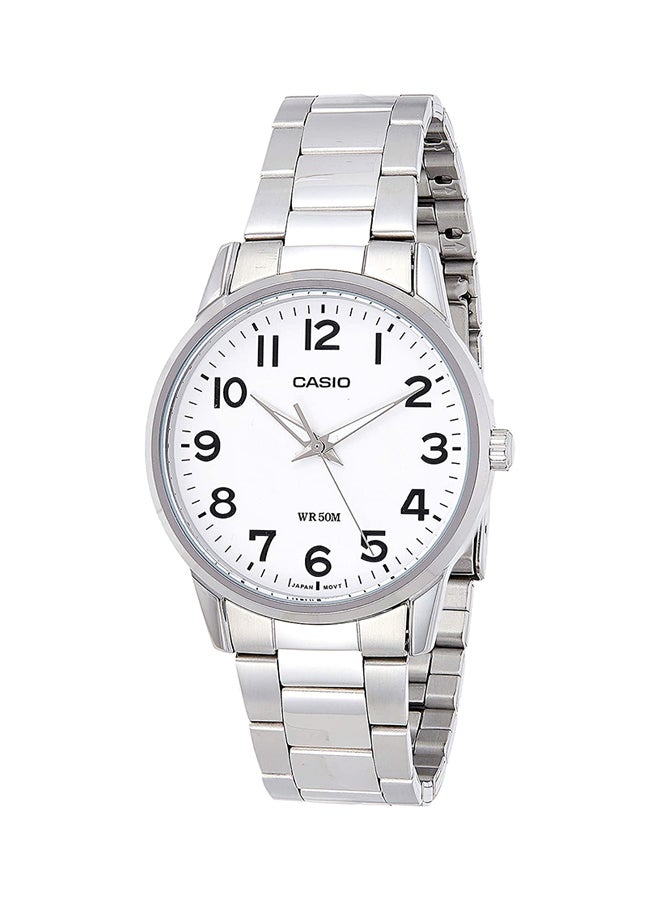 كاسيو ساعة يد إنتيسر كوارتز بعقارب طراز MTP-1303D-7BVDF - 40 مم - فضي للرجال - Image 1