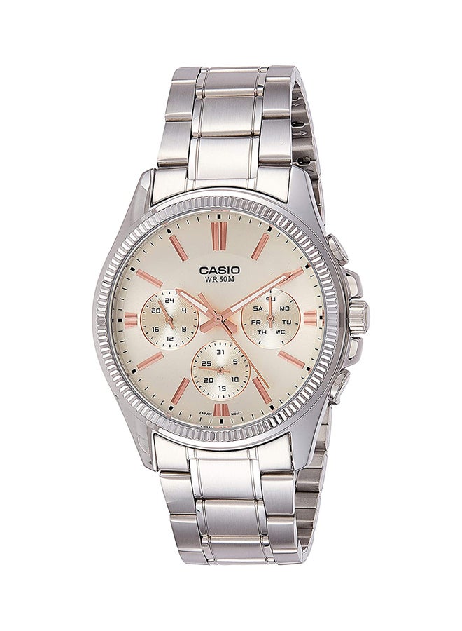CASIO - Men's Stainless Steel Analog Wrist Watch MTP-1375D-7A2VDF - 42 mm - Silver - Image 1