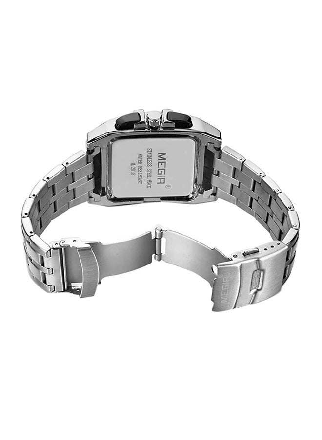 ميجر ساعة يد بعقارب وسوار من الستانلس ستيل طراز 2018G - قياس 40 مم - لون فضي للرجال - Image 2