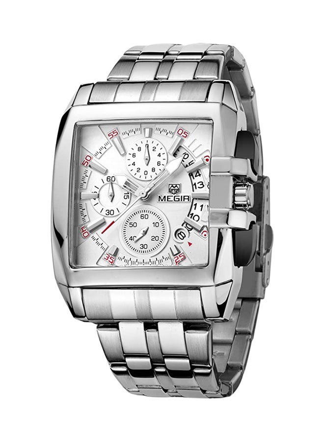 ميجر ساعة يد بعقارب وسوار من الستانلس ستيل طراز 2018G - قياس 40 مم - لون فضي للرجال - Image 3