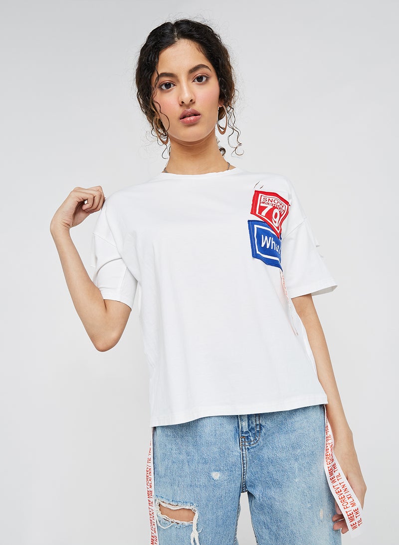 Raw Orange - Printed Short Sleeves T-Shirt White - Image 1