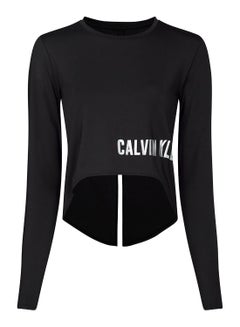 Calvin Klein Performance Long Sleeve Hi-Low T-Shirt Black  - Image 3