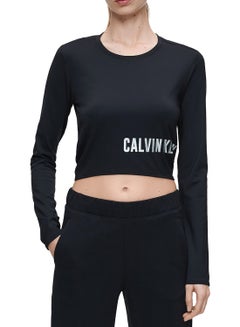 Calvin Klein Performance Long Sleeve Hi-Low T-Shirt Black  - Image 1