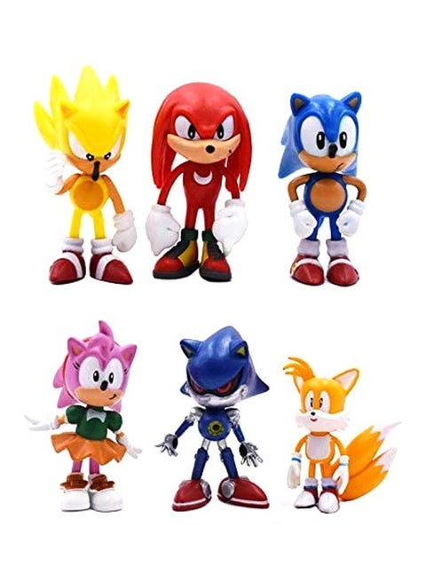 6-Piece Sonic Inspired Action Figure Collection 6cm