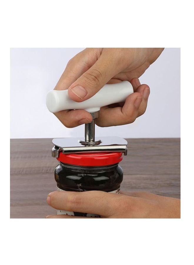Generic Adjustable Twist Jar Opener Silver/White 9cm  - Image 4