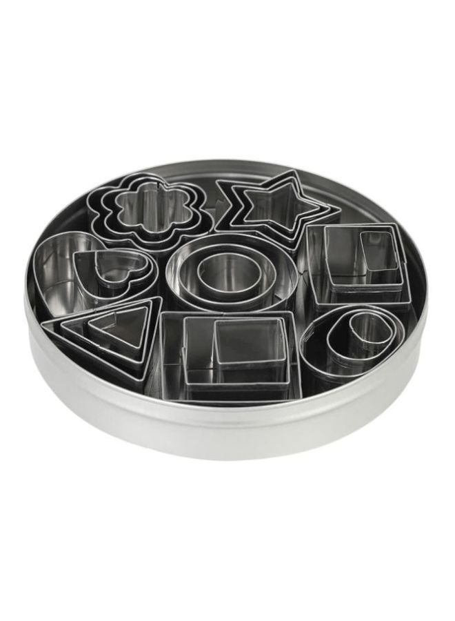 24-Piece Cookie Cutter Set Silver 12.5centimeter - Image 1