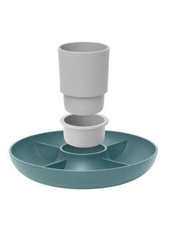 Berghoff 3-Piece Leo Serving Set - 1x Tray, 1x Small Cup, 1x Large Cup Green/Grey 24.5x12x24.5cm  - Image 1