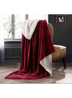 Soft Sheep Reversible Blanket Fabric Maroon 200 x 230cm