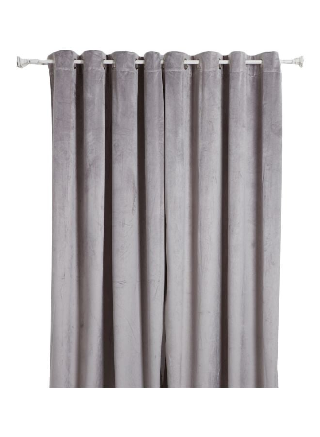 هوم بوكس زوج ستائر تعتيم مخملية من دوف - 135x300 سم رمادي 135x300سم - Image 1