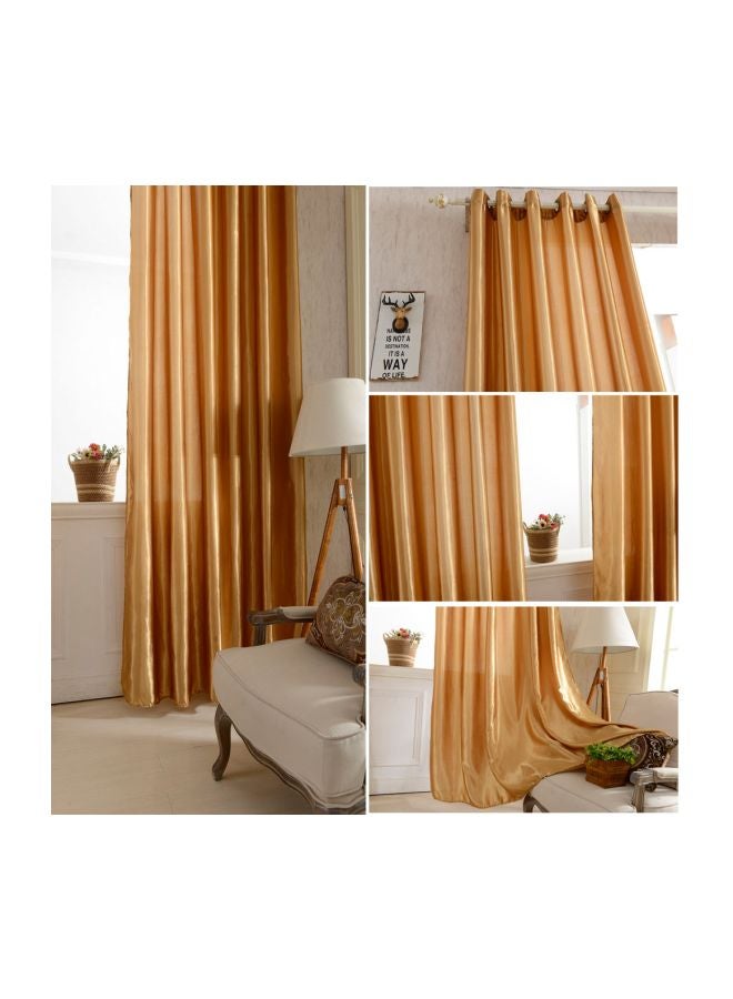 ANSELF 2-Piece Polyester Window Curtains Yellow 250x100centimeter - Image 2