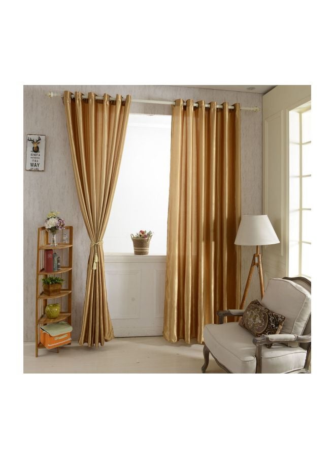 ANSELF 2-Piece Polyester Window Curtains Yellow 250x100centimeter - Image 1
