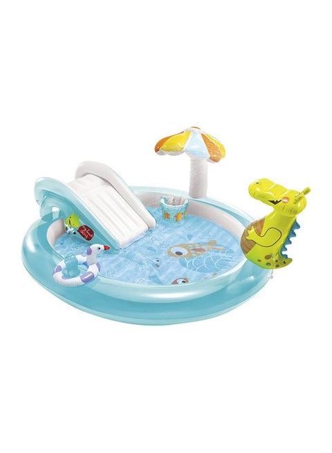 Intex Gator Play Center – 4-in-1 Water Slide, Spray, and Fun Features – 201x170x84cm, Summer Play for Kids