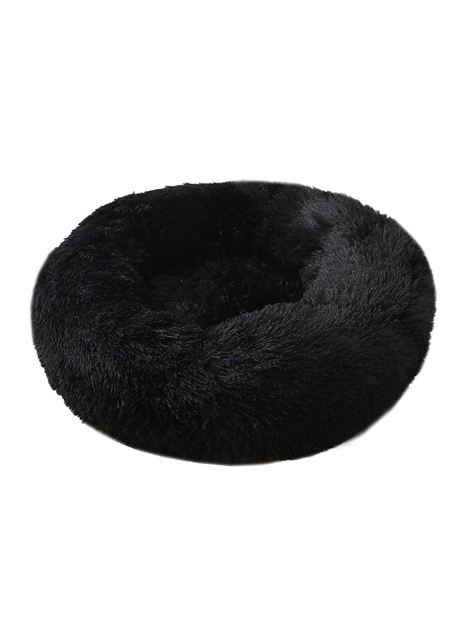 Blusea Soft Plush Round Pet Bed Black 40x2x40cm