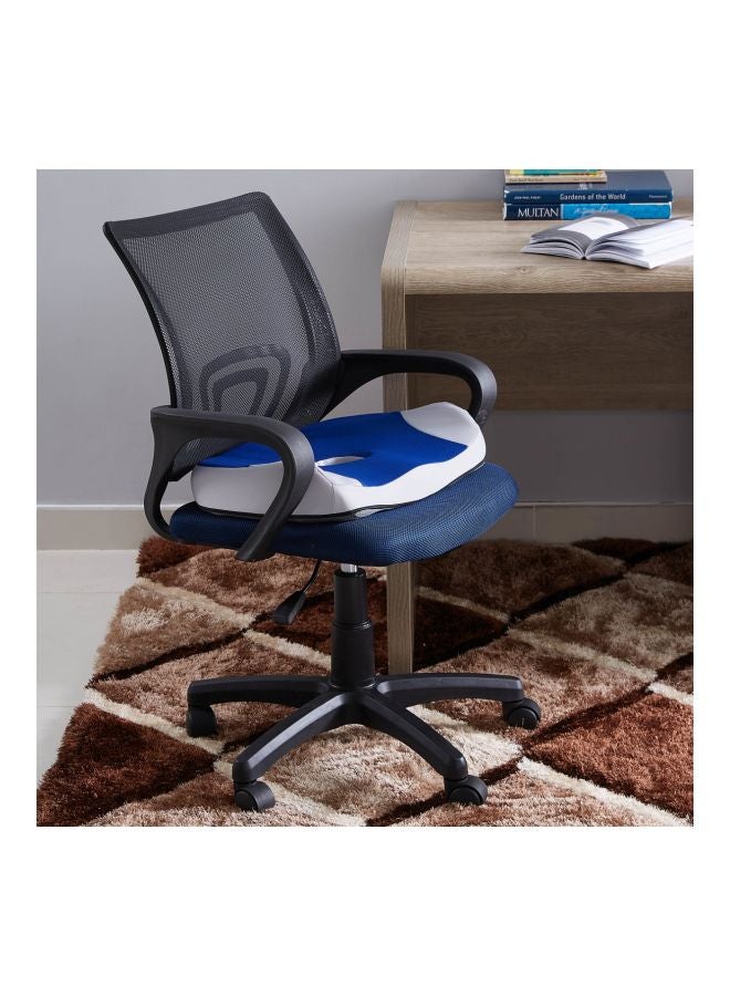 Home Box Lavish Gel Memory Foam Chair Cushion Blue/White 44x9.5x38cm  - Image 4