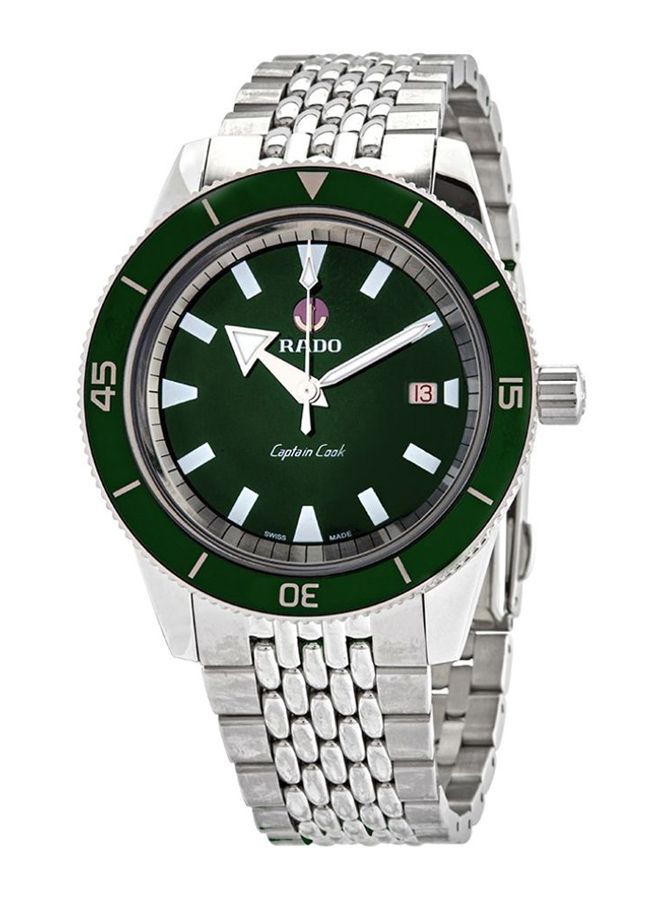 رادو ساعة يد كابتن كوك أوتوماتيكية بعقارب وسوار من الإستانلس ستيل طراز R32505313 men - Image 2