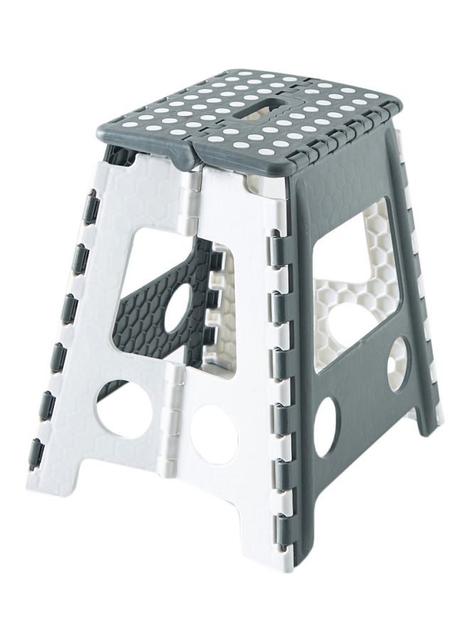 Home Box Robin Plastic Foldable Stool Grey/White 29x22x39centimeter - Image 1