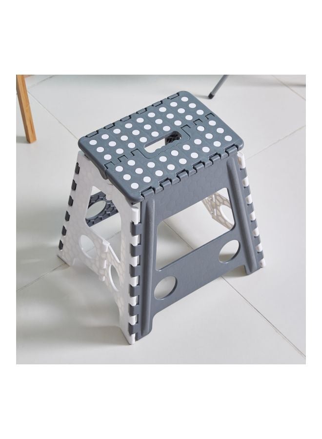 Home Box Robin Plastic Foldable Stool Grey/White 29x22x39centimeter - Image 2