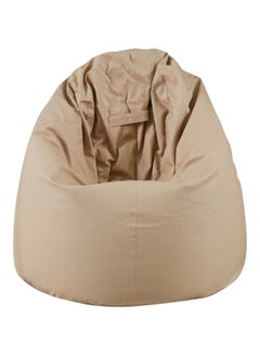 Stunning Plain Patterned Durable Multi-Purpose Bean Bag With Polystyrene Filling Beige 75 x 110cm