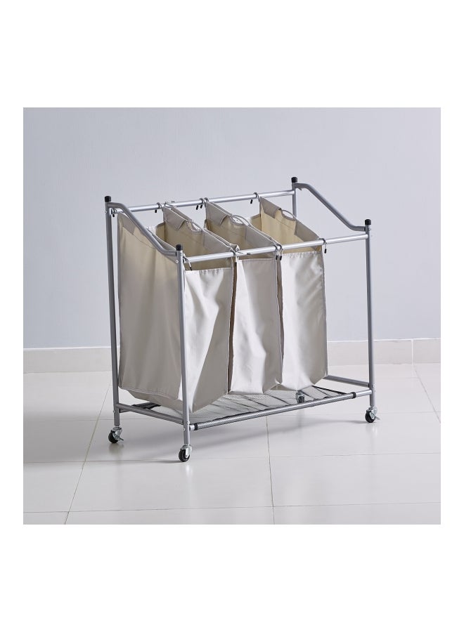Home Box Anita Rolling Laundry Hamper Grey/Beige 431cm  - Image 1