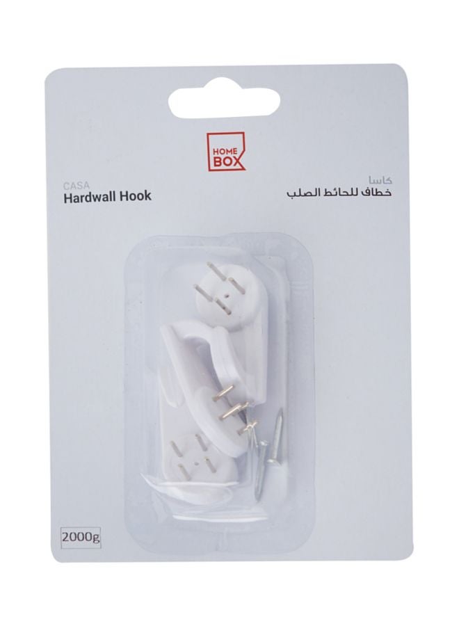 Home Box 3-Piece Plastic Wall Hook Set White 4x1.5x1.8cm - Image 1