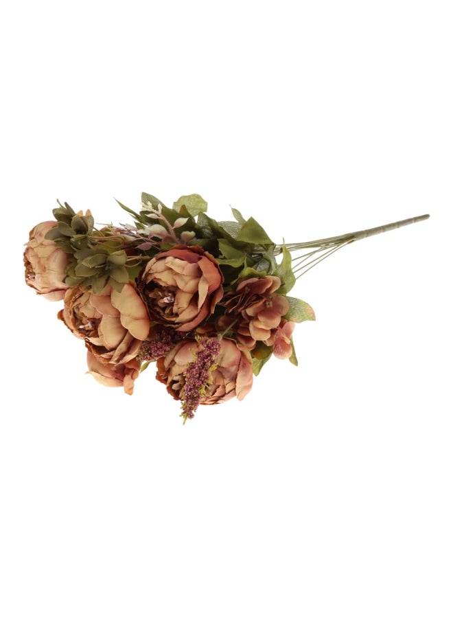 آنسيلف باقة من زهور الفاوانيا الصناعية للزينة جملي/ أخضر/ وردي 49x31x16سم - Image 1