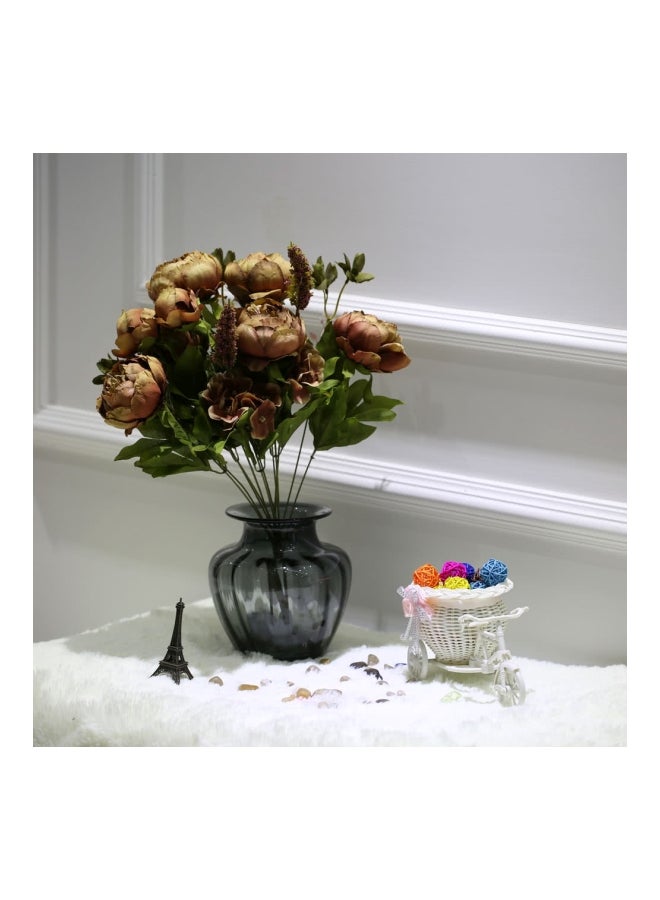 آنسيلف باقة من زهور الفاوانيا الصناعية للزينة جملي/ أخضر/ وردي 49x31x16سم - Image 5