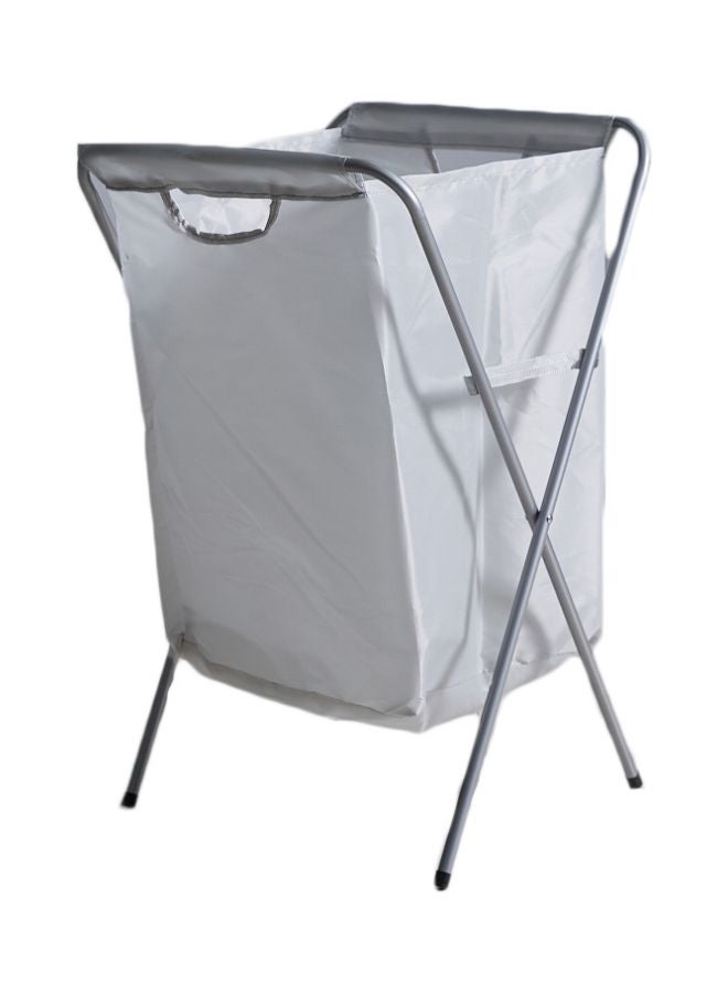 Home Box - Ebase Metal Hamper White/Silver - Image 1