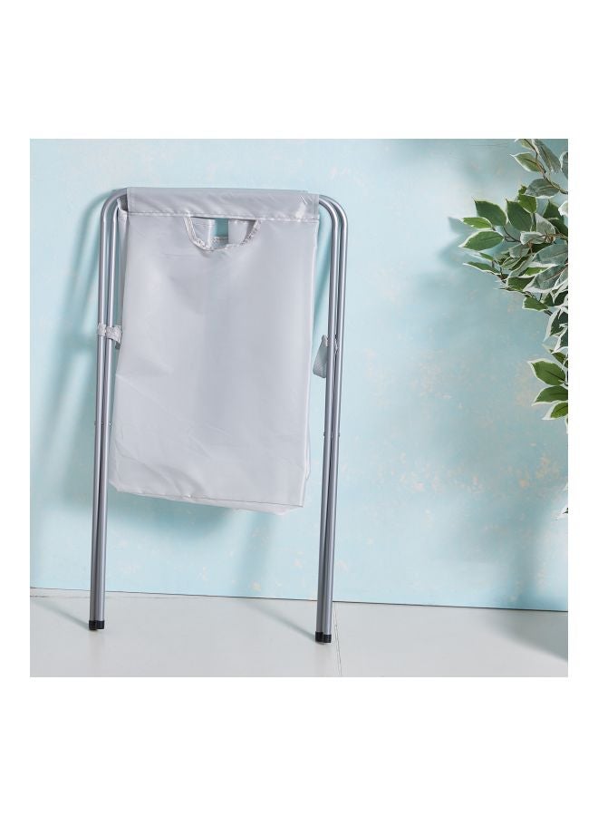 Home Box - Ebase Metal Hamper White/Silver - Image 1