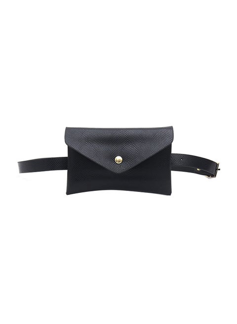 Fashion Snake Print Casual Waist Bag Black