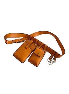 Retro Style Leather Waist Bag Brown