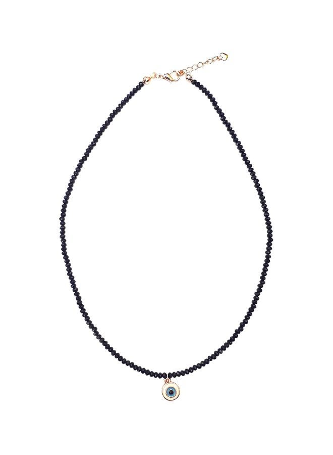 ألوان قلادة بدلاية على شكل عين الحسد مرصعة بالكريستال ومطلية بالذهب الوردي - Image 1